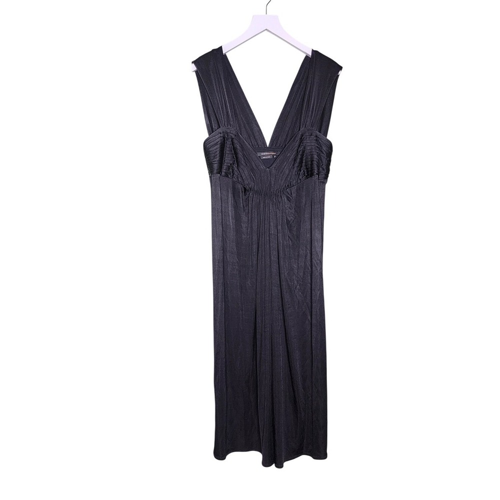 BCBG Maxazria Black Sleeveless Midi Dress Cocktail Party Event Classic M